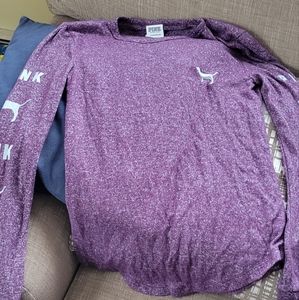 XS Pink Victoria Secret purple sleepwear light sweater like new